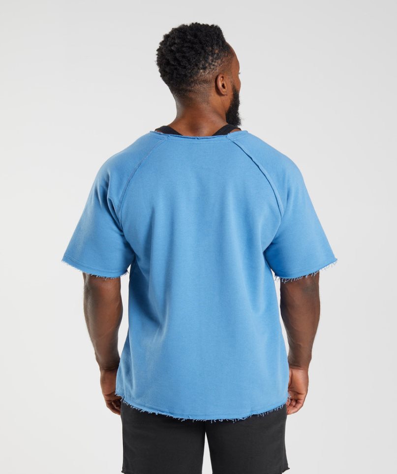 Men's Gymshark Legacy Rag Top T-Shirts Blue | CA 157DAN